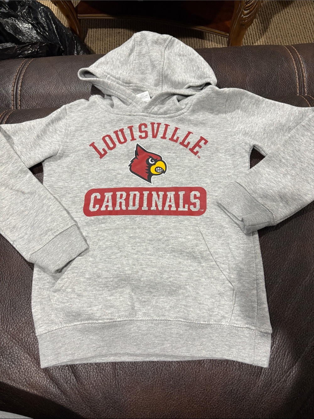 Louisville Cardinals Kids Gray Hoodie